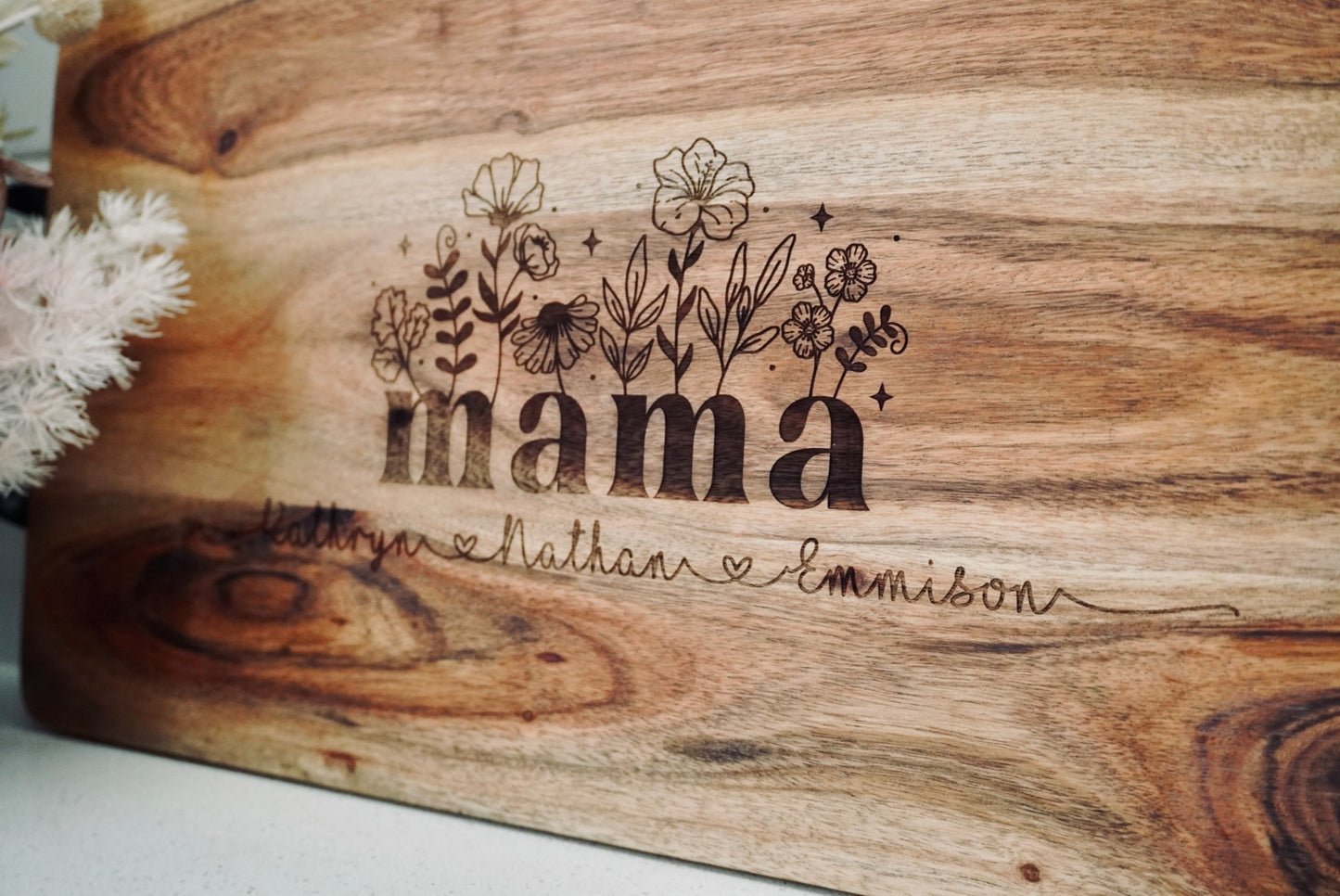 Engraved Wooden Serving Board with Handles