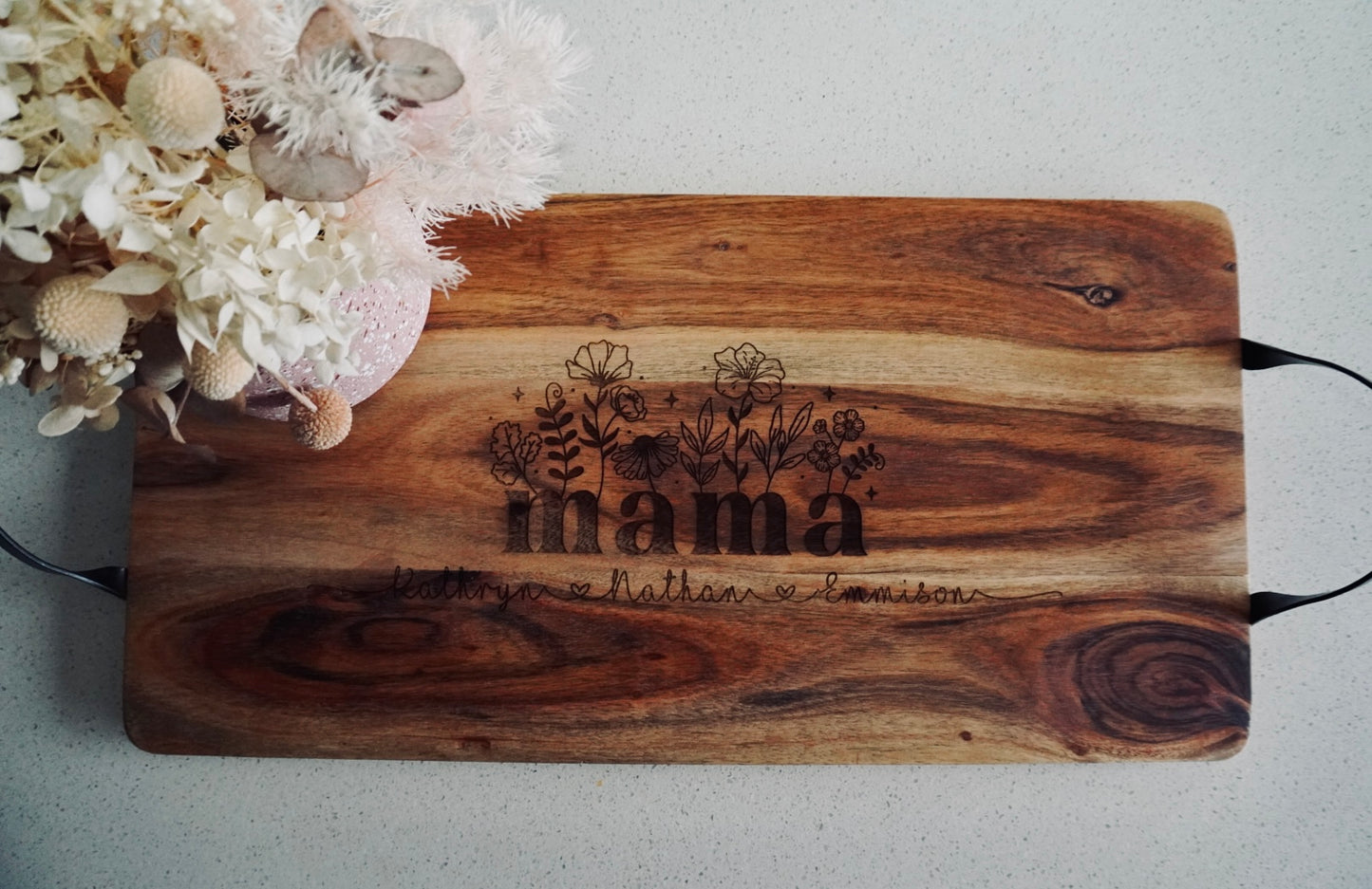 Engraved Wooden Serving Board with Handles