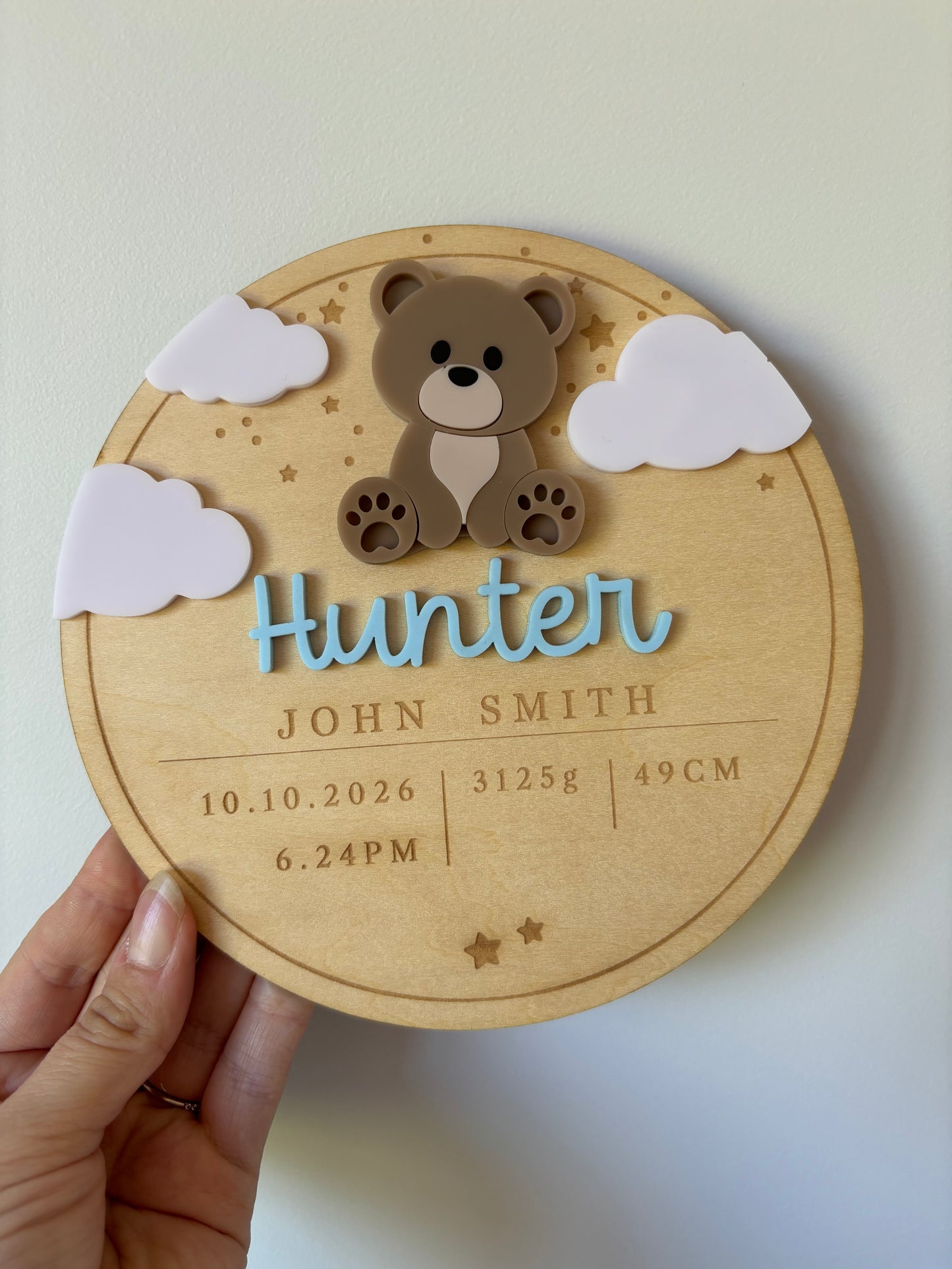 Bear Birth Announcement Plaque