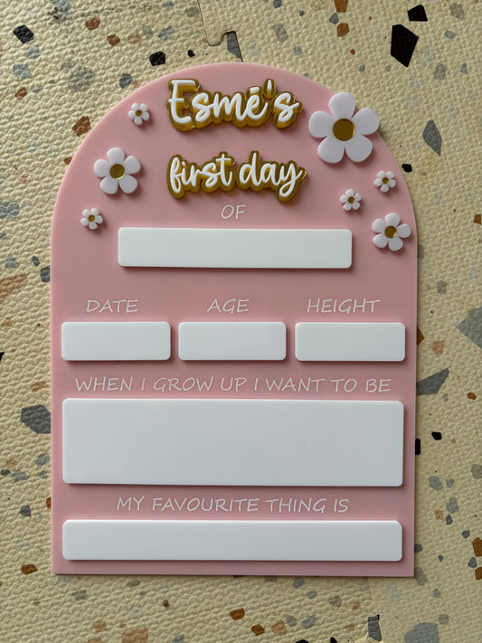 First Day Board