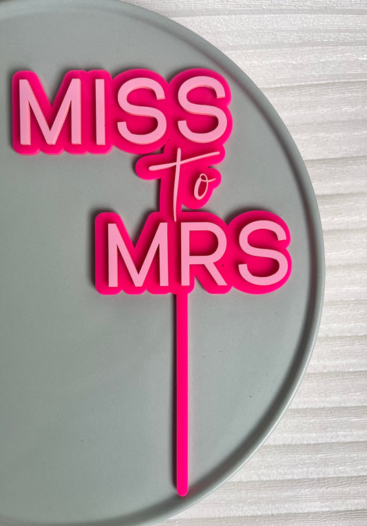 MISS to MRS Cake Topper