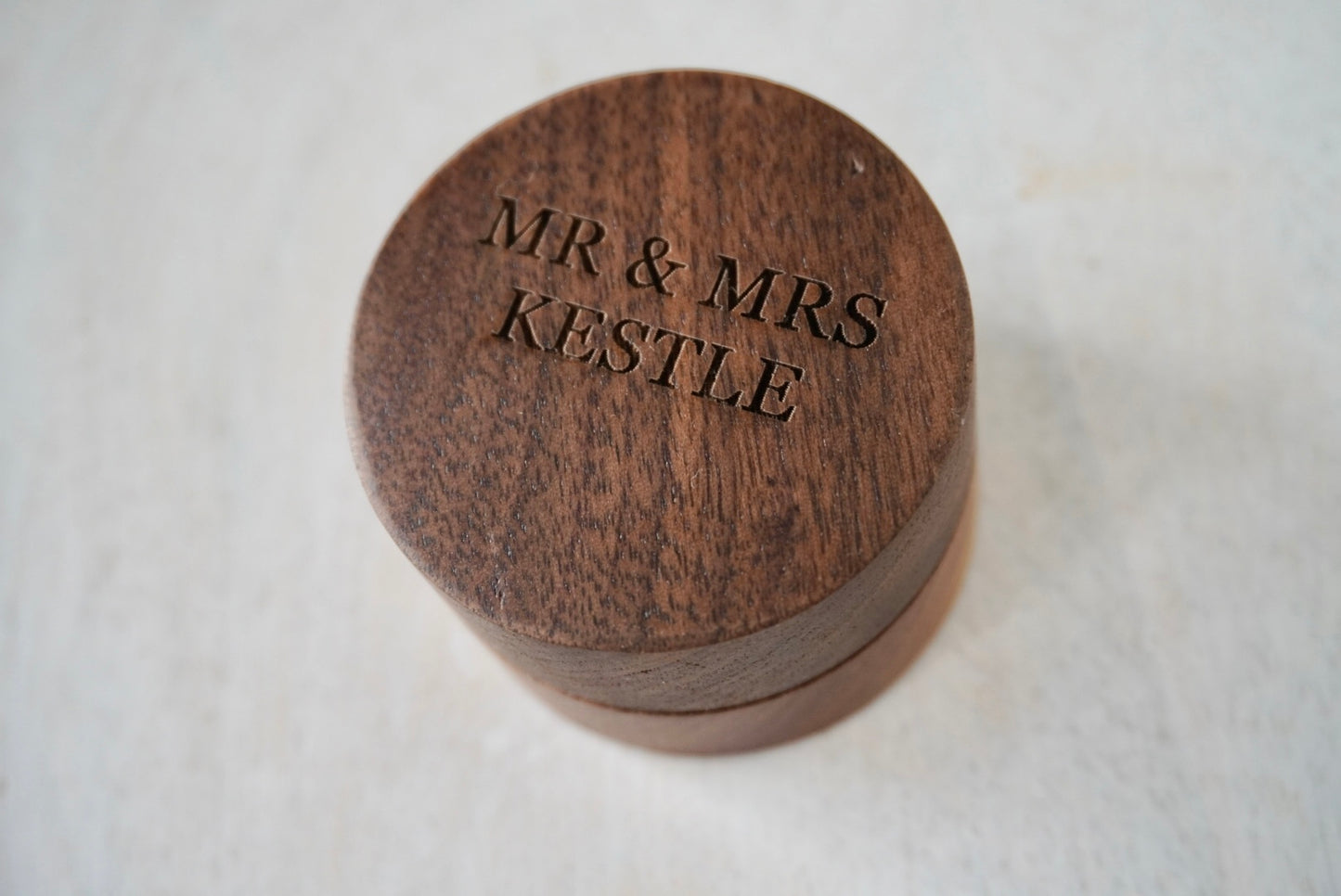 Round Engraved Ring Box