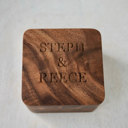 Square Engraved Ring Box