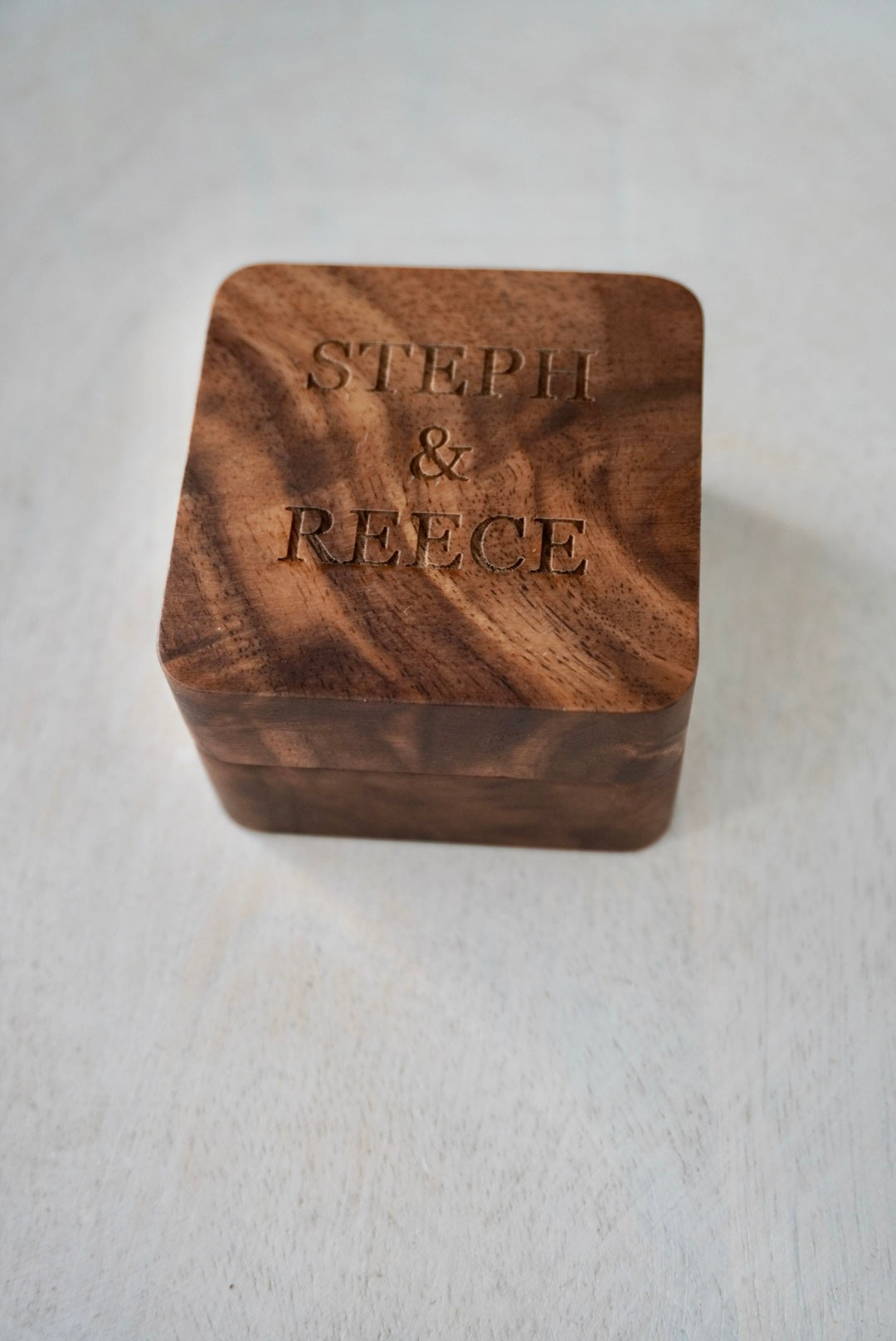 Square Engraved Ring Box