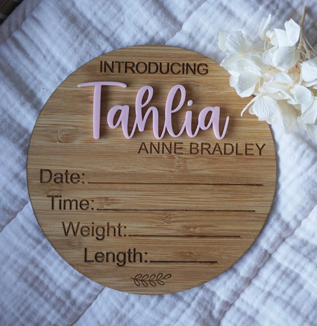 Personalised Birth Announcement Plaque