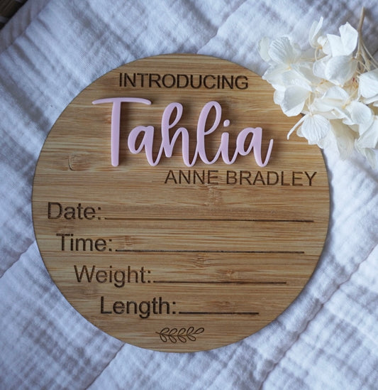 Personalised Birth Announcement Plaque